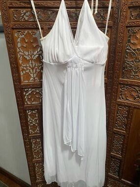 Carole Little White Satin-Effect Slip Chemise